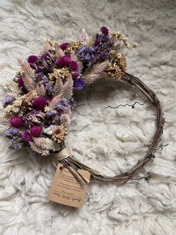 Flamingo Feather Crescent Wreath
