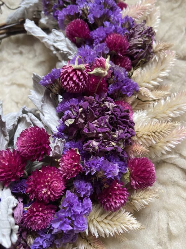 Purples & Pinks Crescent Wreath - Image 2