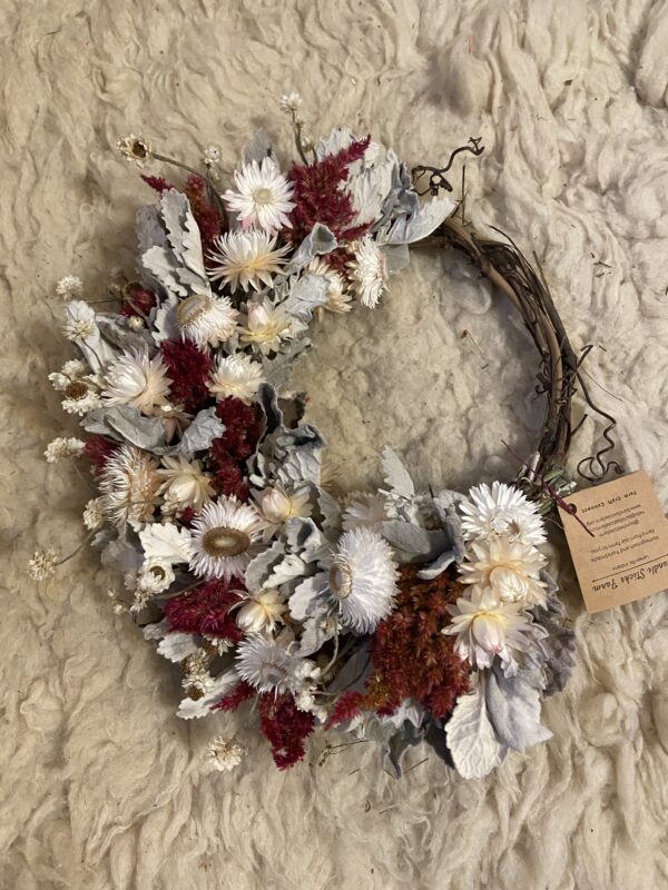 Strawberries on Snow Crescent Wreath