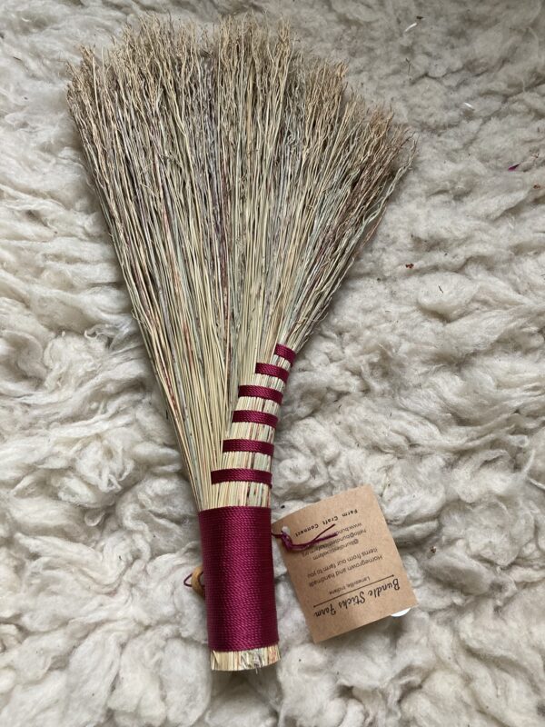 Hand Broom with Pink Thread